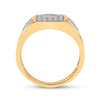 14k Yellow Gold Mens Round Diamond Square Cluster Band Ring 1/2 Cttw