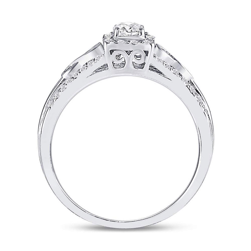 14kt White Gold Round Diamond Solitaire Bridal Wedding Engagement Ring 1/3 Cttw