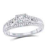 14kt White Gold Round Diamond Solitaire Bridal Wedding Engagement Ring 1/3 Cttw