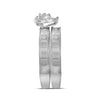 14kt White Gold His Hers Round Diamond Heart Matching Wedding Set 1/4 Cttw