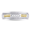 10kt Two-tone Gold Mens Round Diamond Wedding Band Ring 1/5 Cttw