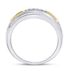 10kt Two-tone Gold Mens Round Diamond Wedding Band Ring 1/5 Cttw