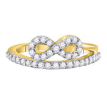 10kt Yellow Gold Womens Round Diamond Woven Infinity Band Ring 1/2 Cttw