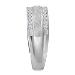 14k White Gold Mens Round Diamond Grecco Wedding Anniversary Band 1/2 Cttw