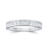 14kt White Gold Womens Round Diamond Wedding Band 1/2 Cttw