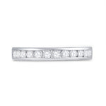 14kt White Gold Womens Round Diamond Wedding Band 1/2 Cttw