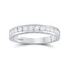 14kt White Gold Womens Round Diamond Wedding Band 1/2 Cttw