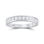 14kt White Gold Womens Round Diamond Wedding Band 1/2 Cttw