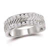 14kt White Gold Mens Round Channel-set Diamond Double Row Grecco Wedding Band Ring 1 Cttw