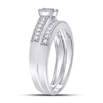 10kt White Gold Round Diamond Bridal Wedding Ring Band Set 1/3 Cttw