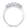 14kt White Gold Mens Round Diamond Wedding Channel Set Band Ring 1 Cttw