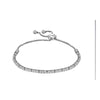 10kt White Gold Womens Round Diamond Single Row Bolo Bracelet 1 Cttw