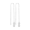 10kt White Gold Womens Round Diamond Infinity Threader Earrings 1/6 Cttw