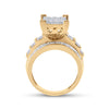 10kt Yellow Gold Round Diamond Cluster Bridal Wedding Engagement Ring 1-1/2 Cttw