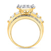 10kt Yellow Gold Round Diamond Cindys Dream Cluster Bridal Wedding Engagement Ring 2 Cttw