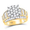 10kt Yellow Gold Round Diamond Cindys Dream Cluster Bridal Wedding Engagement Ring 2 Cttw