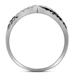 10kt White Gold Womens Round Black Color Enhanced Diamond Infinity Ring 1/3 Cttw