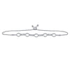 10kt White Gold Womens Round Diamond Infinity Oval Bolo Bracelet 1/4 Cttw