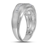 10kt White Gold Mens Round Diamond Wedding Band Ring 5/8 Cttw