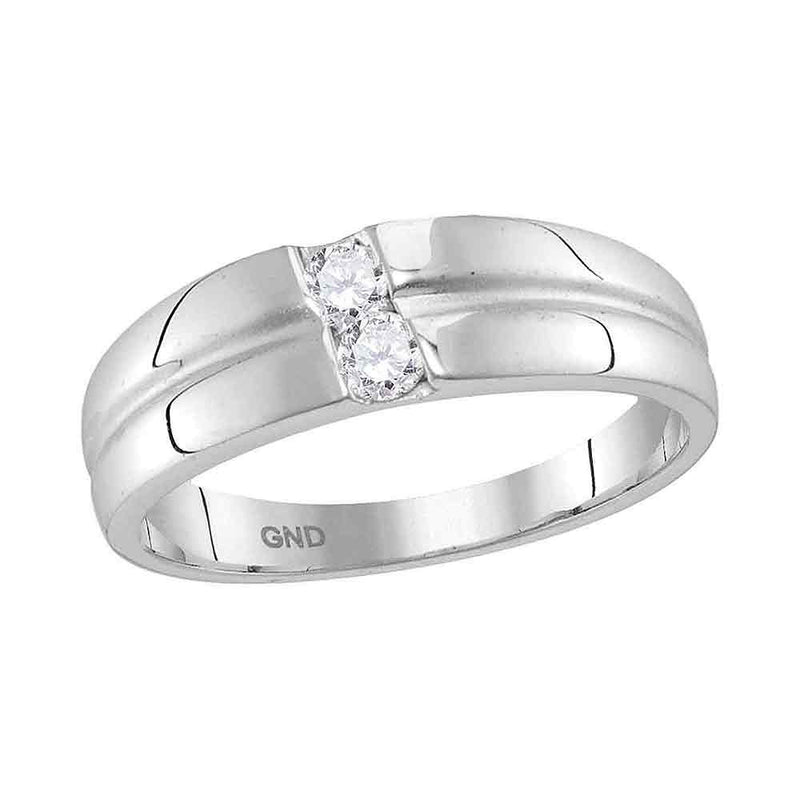 10kt White Gold Womens Round Diamond Band Ring 1/4 Cttw