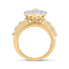 10kt Yellow Gold Round Diamond Oval Cluster Bridal Wedding Engagement Ring 3 Cttw