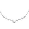 10kt White Gold Womens Round Diamond Contoured Bar Pendant Necklace 1/4 Cttw