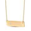 10kt Yellow Gold Womens Round Diamond Rectangle Bar Necklace .02 Cttw