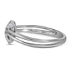 10kt White Gold Womens Round Diamond Threaded Heart Ring 1/12 Cttw