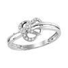 10kt White Gold Womens Round Diamond Threaded Heart Ring 1/12 Cttw