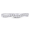 10kt White Gold Womens Round Diamond Contoured Enhancer Wedding Band 1/8 Cttw