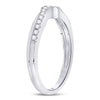 10kt White Gold Womens Round Diamond Contoured Enhancer Wedding Band 1/8 Cttw