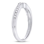 10kt White Gold Womens Round Diamond Contoured Enhancer Wedding Band 1/8 Cttw