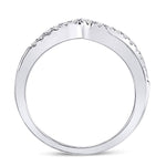 10kt White Gold Womens Round Diamond Contoured Enhancer Wedding Band 1/8 Cttw