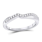 10kt White Gold Womens Round Diamond Contoured Enhancer Wedding Band 1/8 Cttw