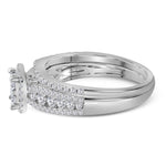 14kt White Gold Princess Diamond Halo Bridal Wedding Ring Band Set 1 Cttw