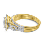 14kt Yellow Gold Round Diamond Bridal Wedding Ring Band Set 1 Cttw