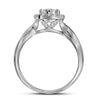 14kt White Gold Round Diamond Cluster Bridal Wedding Ring Band Set 1 Cttw