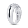 10kt White Gold Mens Round Diamond Wedding Black Groove Band Ring 1/2 Cttw