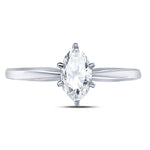 14kt White Gold Womens Marquise Diamond Solitaire Bridal Wedding Engagement Ring 3/4 Cttw