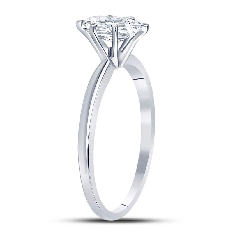 14kt White Gold Womens Marquise Diamond Solitaire Bridal Wedding Engagement Ring 3/4 Cttw