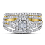 14kt Yellow Gold Baguette Diamond Bridal Wedding Ring Band Set 1 Cttw