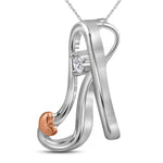 Sterling Silver Womens Round Diamond Stiletto High-heel Shoe Pendant 1/20 Cttw