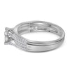 14kt White Gold Princess Diamond Bridal Wedding Ring Band Set 1/2 Cttw