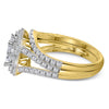 14kt Yellow Gold Princess Diamond Bridal Wedding Ring Band Set 1-1/2 Cttw