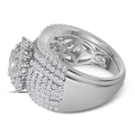 14kt White Gold Round Diamond Cluster Bridal Wedding Ring Band Set 2 Cttw