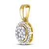 10kt Yellow Gold Womens Round Diamond Circle Cluster Pendant 1/4 Cttw