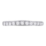 10kt White Gold Womens Round Diamond Single Row Band Ring 1/2 Cttw