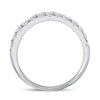 10kt White Gold Womens Round Diamond Single Row Band Ring 1/2 Cttw