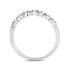 14kt White Gold Womens Round Diamond Classic Stackable Band Ring 1/20 Cttw