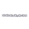 14kt White Gold Womens Round Diamond Classic Stackable Band Ring 1/20 Cttw